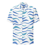 Load image into Gallery viewer, Blue Green Waves - Moisture Wicking Aloha Shirt
