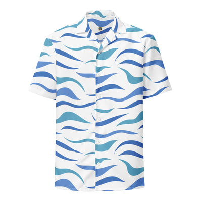 Blue Green Waves - Moisture Wicking Aloha Shirt